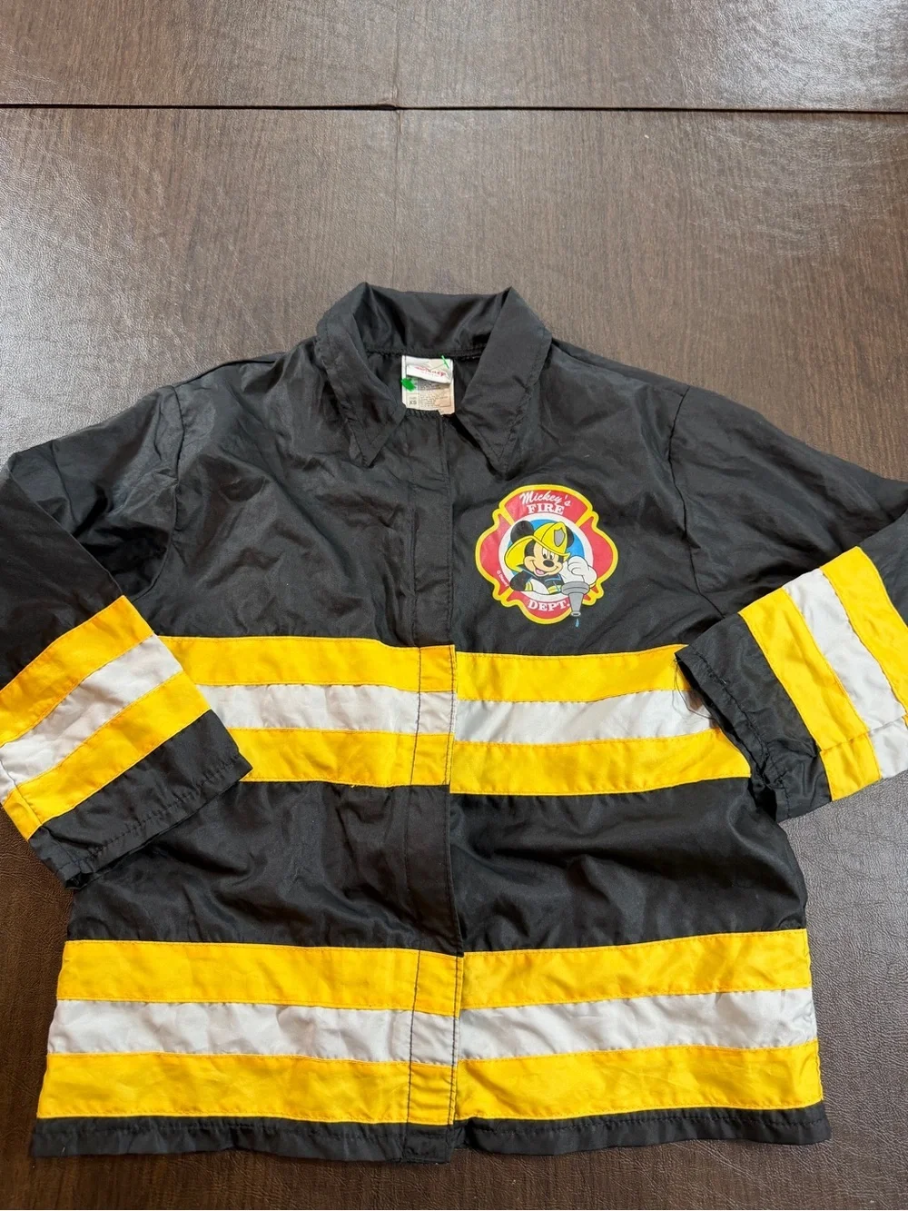 Disney Mickey Mouse Black & Yellow Firefighter Costume with Hat Sz XS